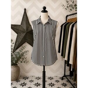 Jane + Delancey Sleeveless Button Down Striped Blouse 2X NWOT